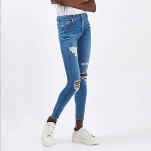 Topshop Moto Distressed Skinny Jeans
